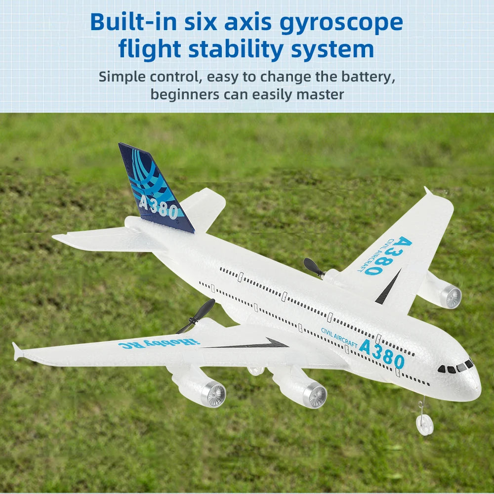 A380 2CH 3CH RC Airplane Airbus EPP Foam Aircraft Toy 2.4G Glide Fixed Wing RTF Plane Outdoor Toys Drone Children Birthday Gifts