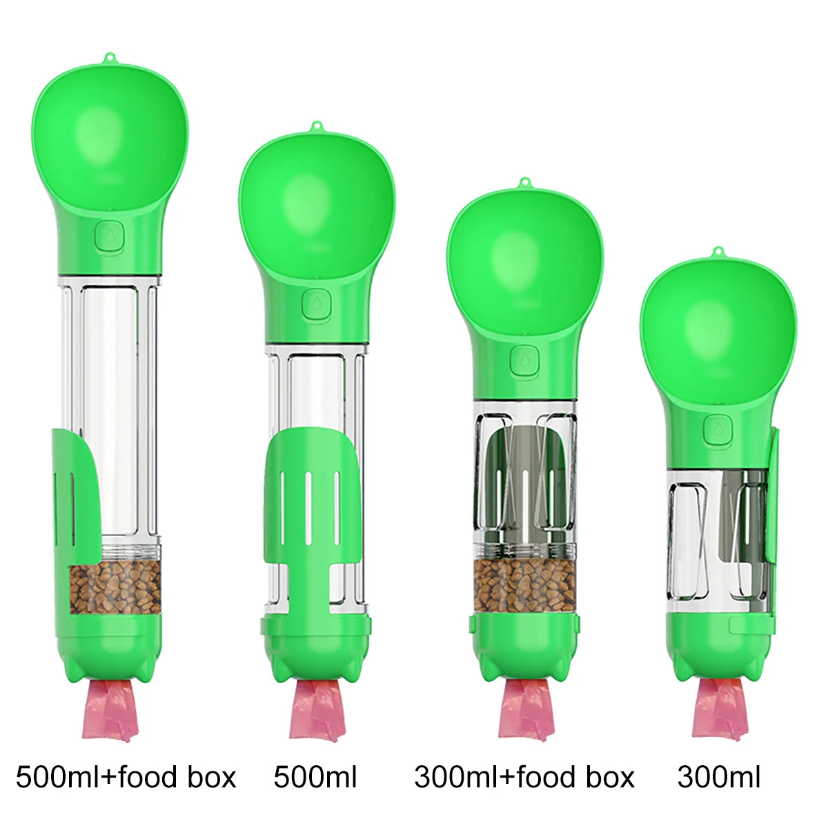 KOMMILIFE 3-in-1 Portable Pet Water Bottle & Feeder - Leak-Proof Dog Waterer with Poop Dispenser