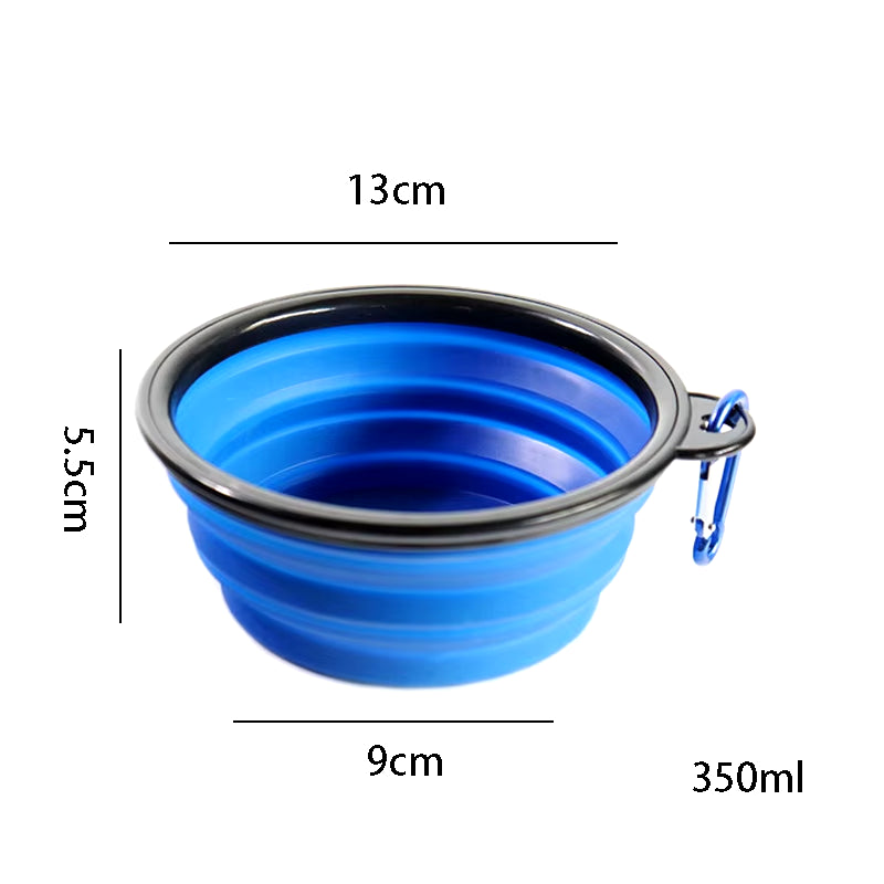 Large Collapsible Silicone Dog Bowl - Portable Travel Feeder for Pets (350/1000Ml)