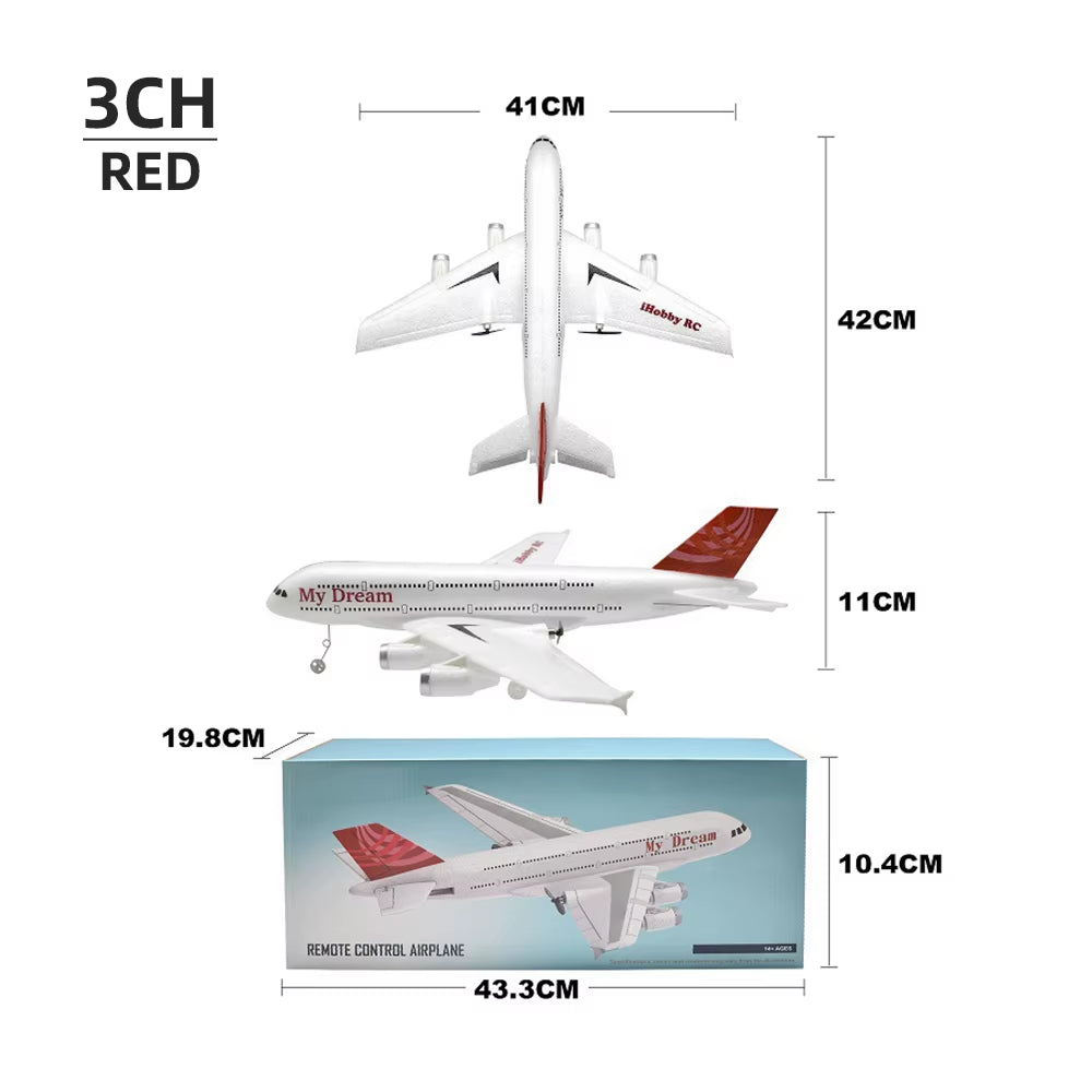 A380 2CH 3CH RC Airplane Airbus EPP Foam Aircraft Toy 2.4G Glide Fixed Wing RTF Plane Outdoor Toys Drone Children Birthday Gifts