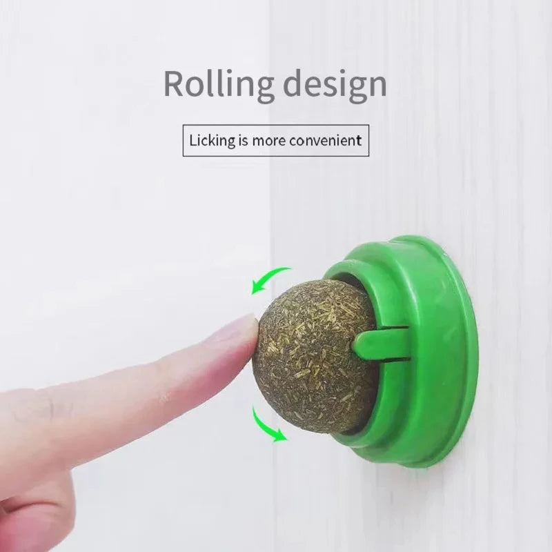 Natural Catnip Wall Ball Toy - Healthy Scratchers & Treats for Happy Cats!