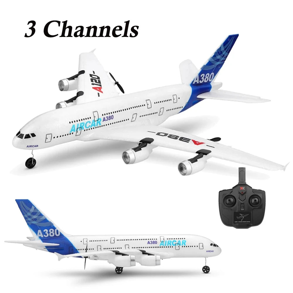 A380 2CH 3CH RC Airplane Airbus EPP Foam Aircraft Toy 2.4G Glide Fixed Wing RTF Plane Outdoor Toys Drone Children Birthday Gifts