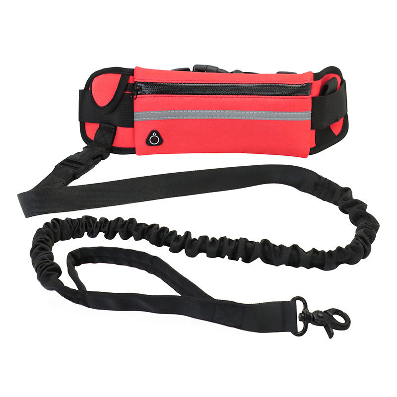 Ultimate Hands-Free Dog Leash with Shock Absorbing Bungee - Perfect for Large Dogs Up to 180lbs, Includes Phone Pocket & Water Bottle Holder!