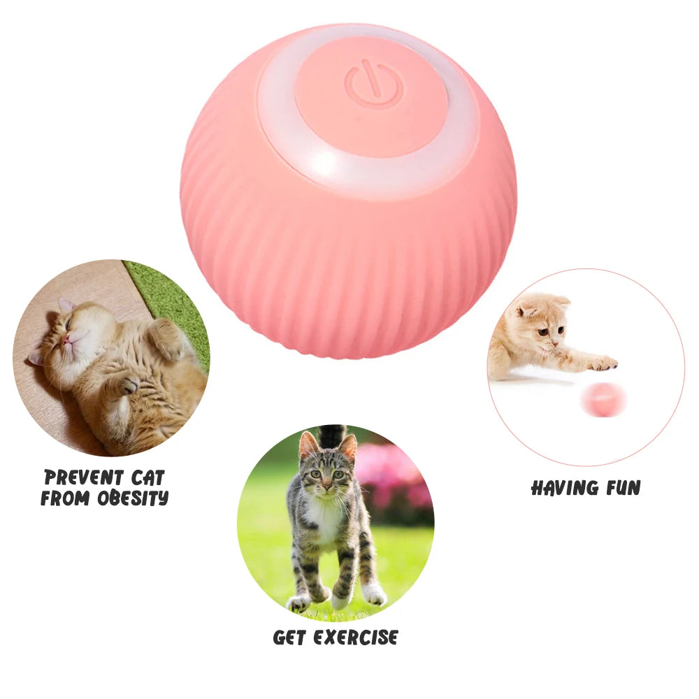 Engaging Automatic Rolling Ball Cat Toy for Indoor Fun and Training