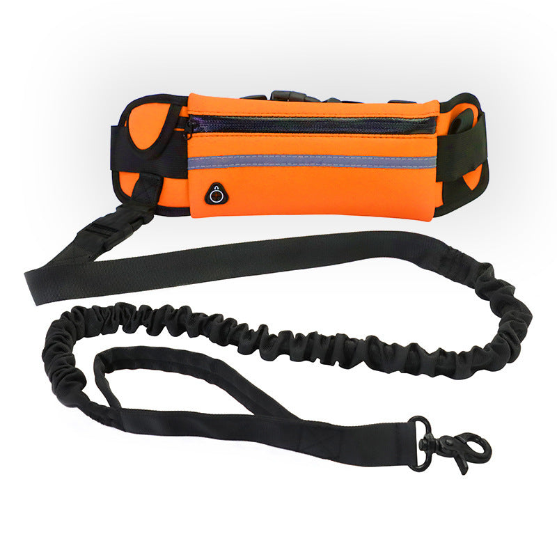 Ultimate Hands-Free Dog Leash with Shock Absorbing Bungee - Perfect for Large Dogs Up to 180lbs, Includes Phone Pocket & Water Bottle Holder!