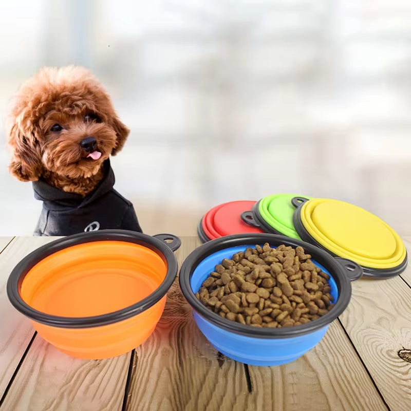 Large Collapsible Silicone Dog Bowl - Portable Travel Feeder for Pets (350/1000Ml)