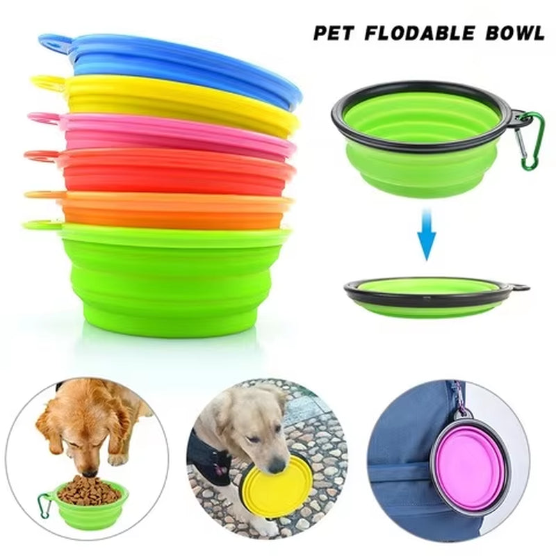 Large Collapsible Silicone Dog Bowl - Portable Travel Feeder for Pets (350/1000Ml)