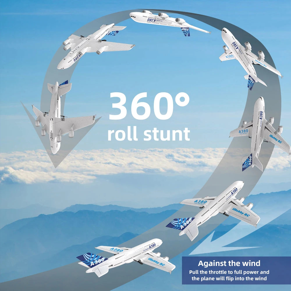 A380 2CH 3CH RC Airplane Airbus EPP Foam Aircraft Toy 2.4G Glide Fixed Wing RTF Plane Outdoor Toys Drone Children Birthday Gifts