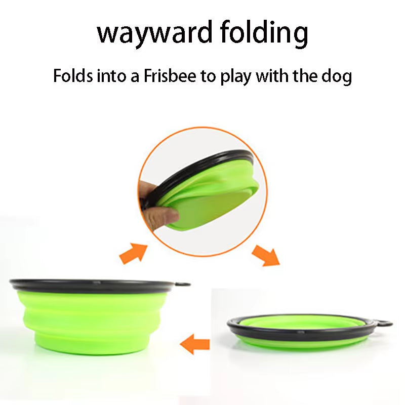 Large Collapsible Silicone Dog Bowl - Portable Travel Feeder for Pets (350/1000Ml)