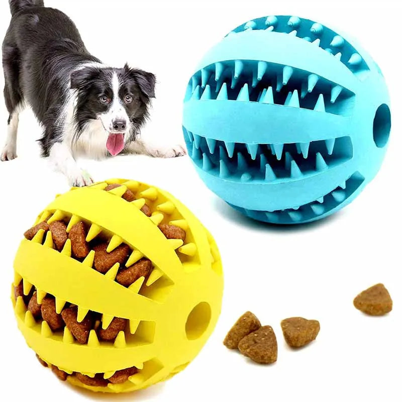 5Cm Extra-Tough Natural Rubber Dog Chew Toy - Interactive Tooth Cleaning Treat Ball for Happy Pets