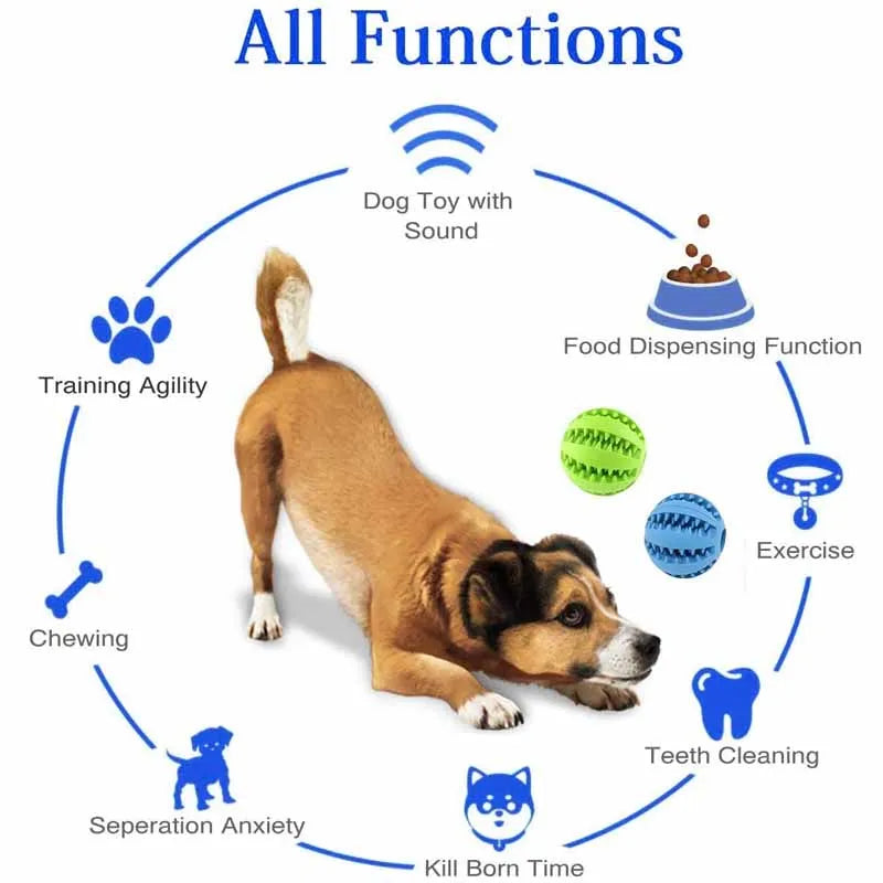5Cm Extra-Tough Natural Rubber Dog Chew Toy - Interactive Tooth Cleaning Treat Ball for Happy Pets