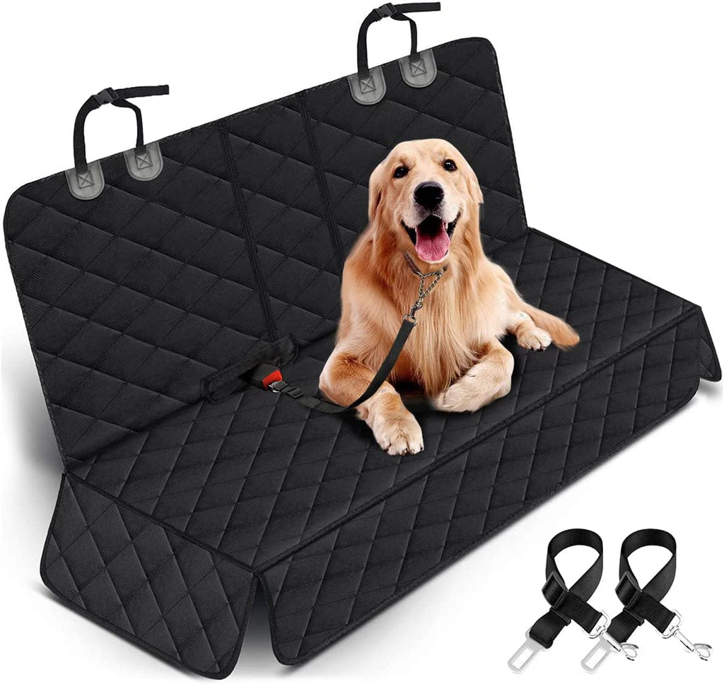 Premium Waterproof Dog Back Seat Cover (with Middle Armrest Access) – Black