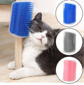 Cat Self Groomer Wall Brush Corner Face Scratcher Massage Comb Catnip Holder