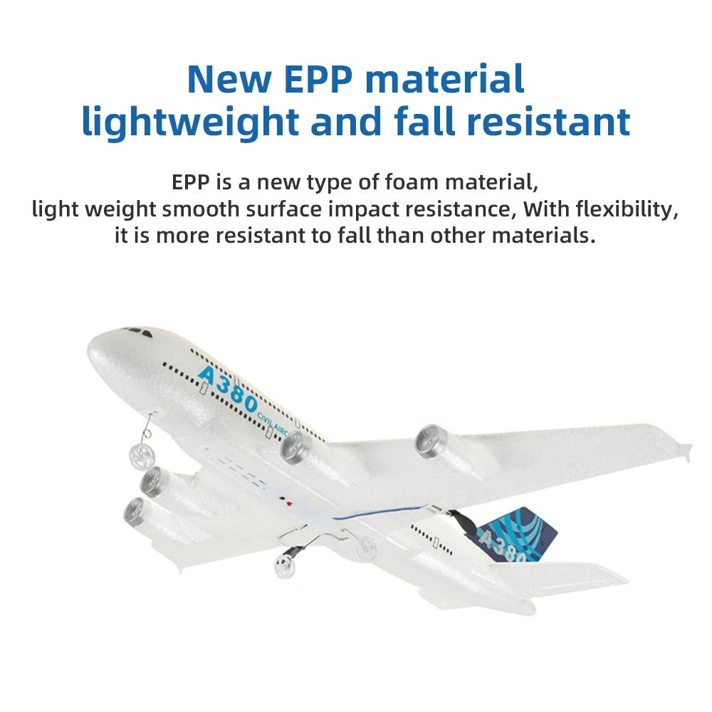 A380 2CH 3CH RC Airplane Airbus EPP Foam Aircraft Toy 2.4G Glide Fixed Wing RTF Plane Outdoor Toys Drone Children Birthday Gifts