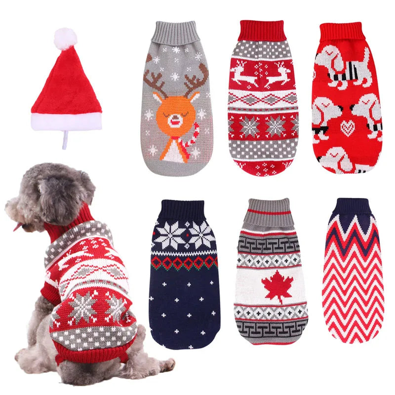 Cozy Knitted Pet Sweater - Stylish Winter Coat for Small to Medium Dogs and Cats