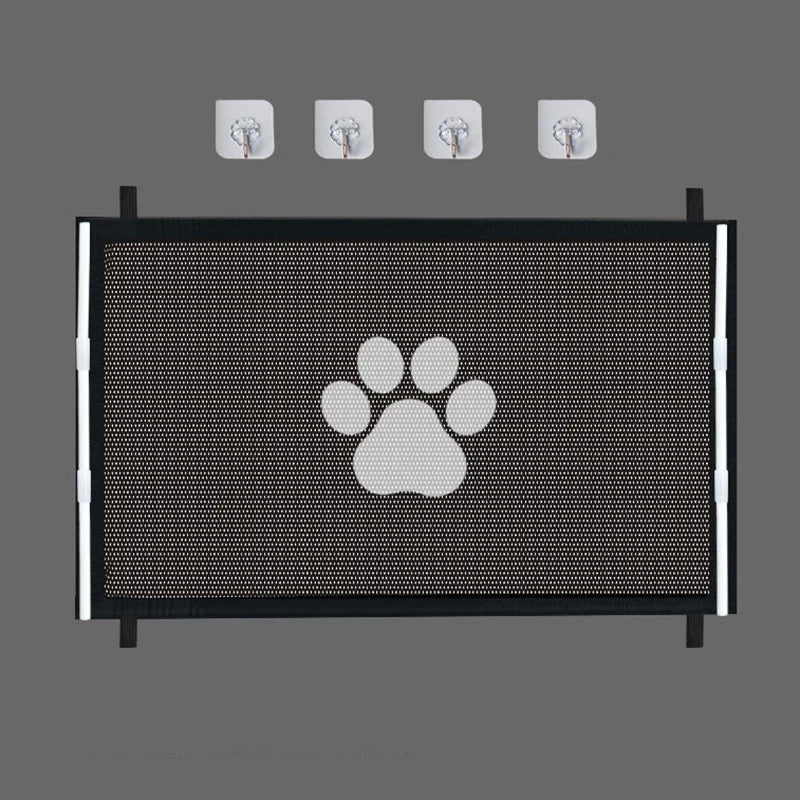 Durable Dog Gate Mesh with 4 Hooks - Indoor & Outdoor Safety Enclosure for Pets