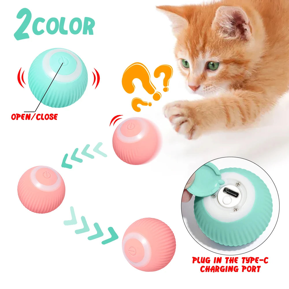 Engaging Automatic Rolling Ball Cat Toy for Indoor Fun and Training