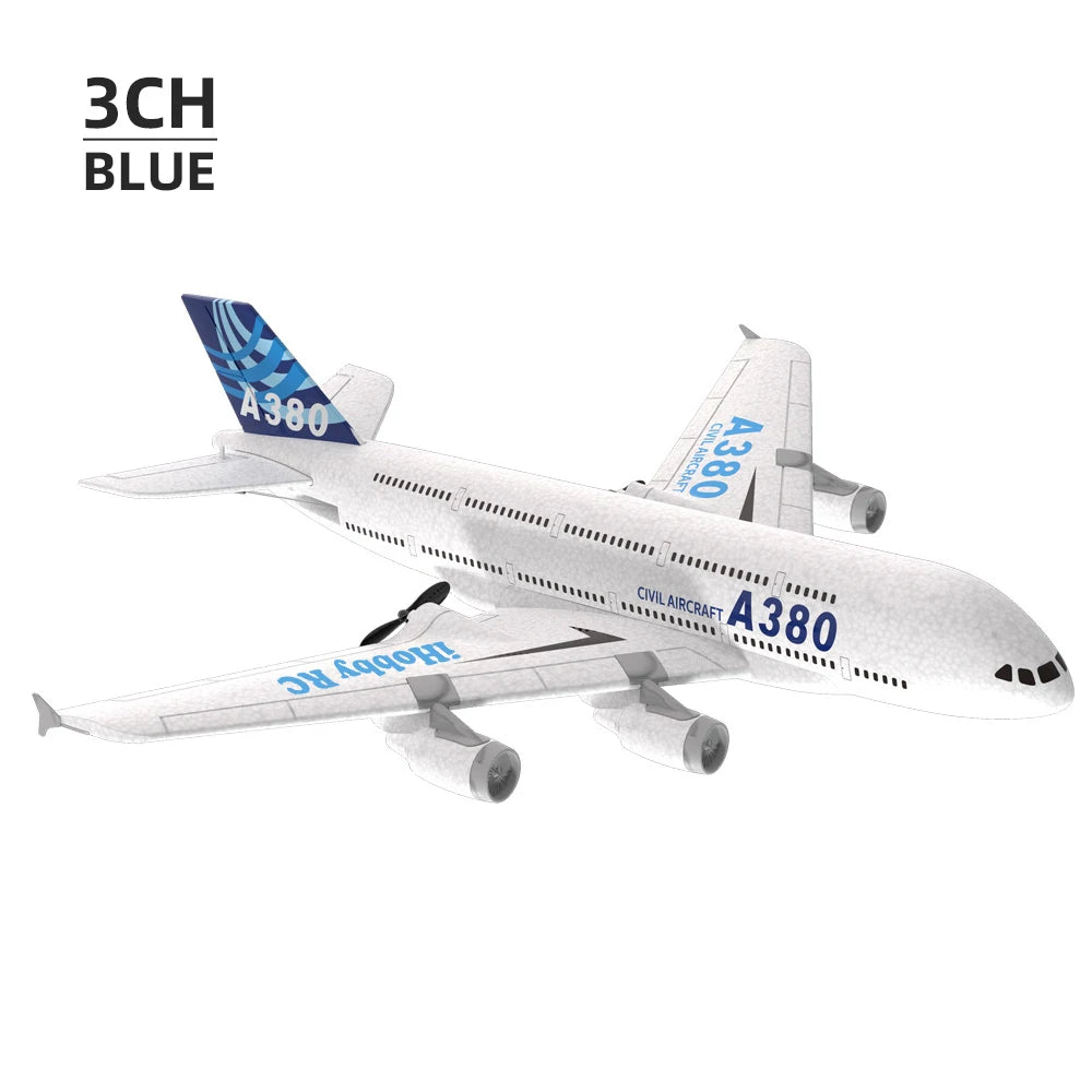 A380 2CH 3CH RC Airplane Airbus EPP Foam Aircraft Toy 2.4G Glide Fixed Wing RTF Plane Outdoor Toys Drone Children Birthday Gifts