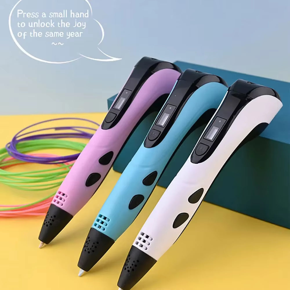 3D Printing Pen with LED Display 3D Pen Set for Kids Filament Children USB Drawing Tool Drawing Toy DIY