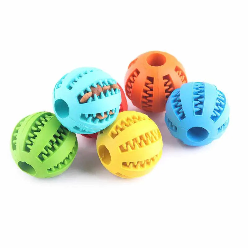 5Cm Extra-Tough Natural Rubber Dog Chew Toy - Interactive Tooth Cleaning Treat Ball for Happy Pets