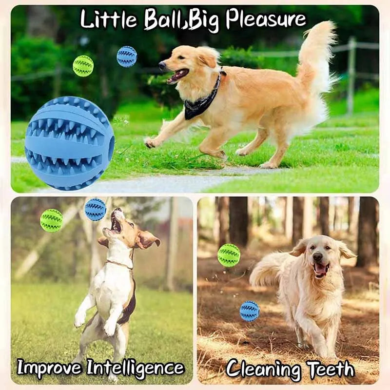5Cm Extra-Tough Natural Rubber Dog Chew Toy - Interactive Tooth Cleaning Treat Ball for Happy Pets