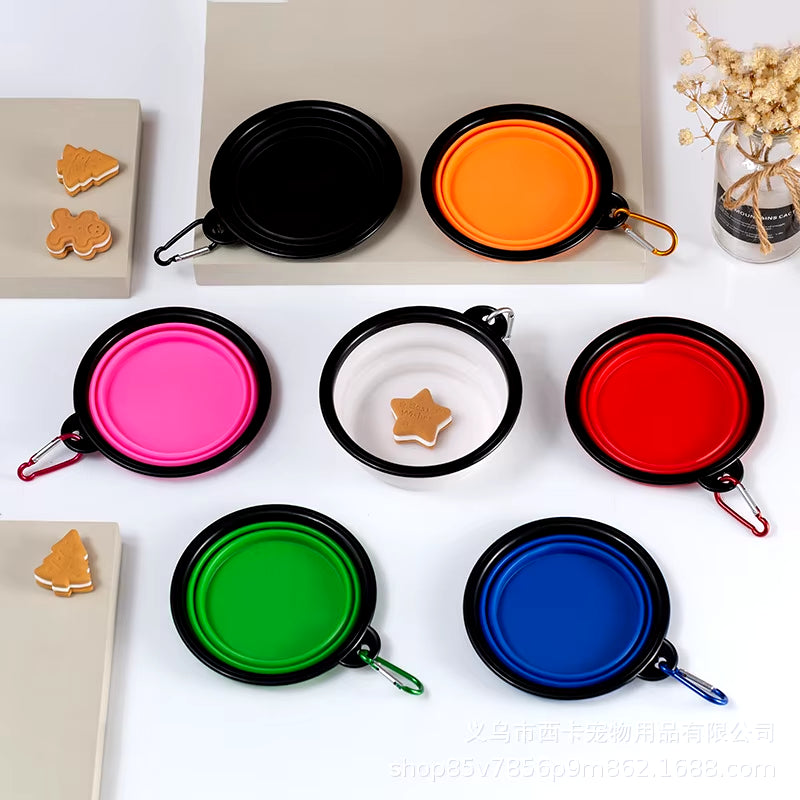 Large Collapsible Silicone Dog Bowl - Portable Travel Feeder for Pets (350/1000Ml)