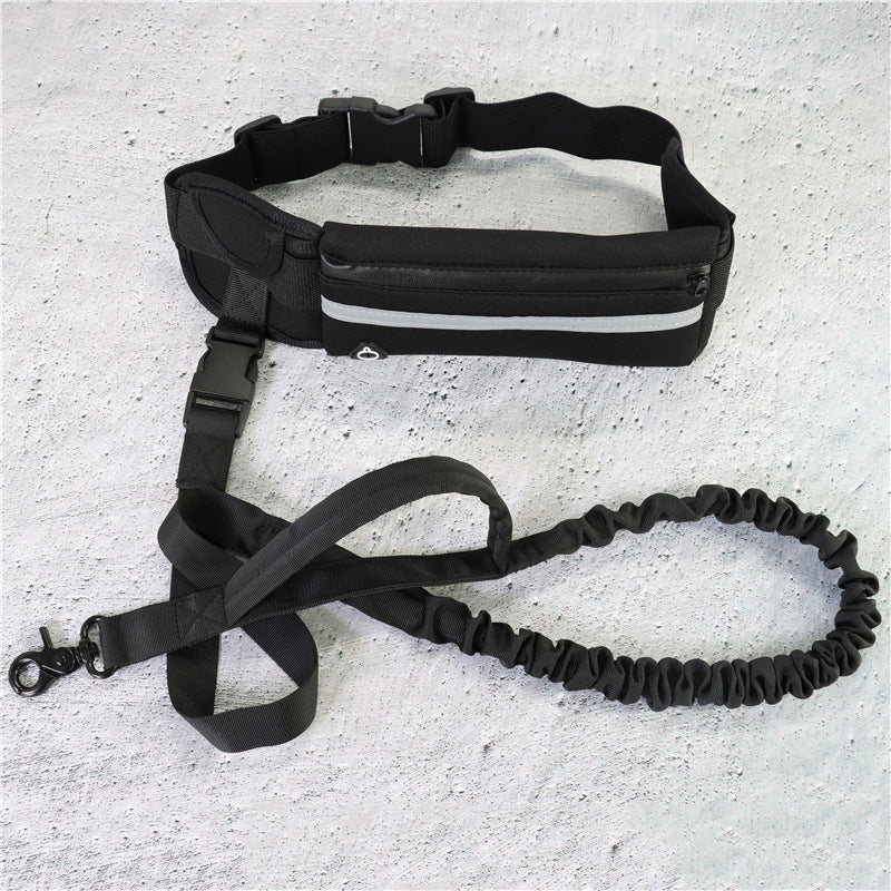 Ultimate Hands-Free Dog Leash with Shock Absorbing Bungee - Perfect for Large Dogs Up to 180lbs, Includes Phone Pocket & Water Bottle Holder!