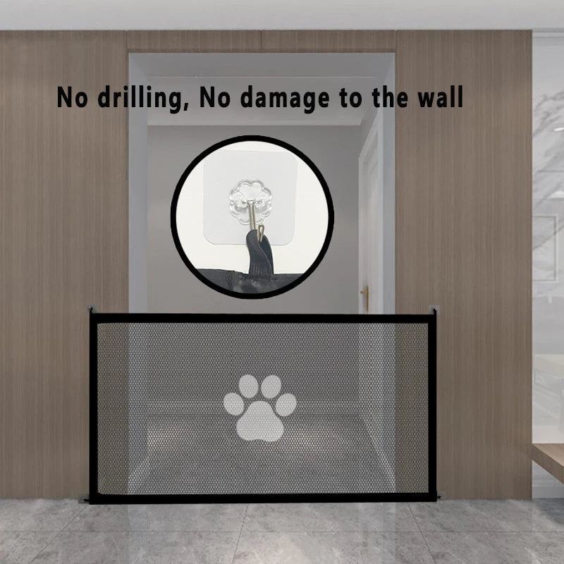 Durable Dog Gate Mesh with 4 Hooks - Indoor & Outdoor Safety Enclosure for Pets