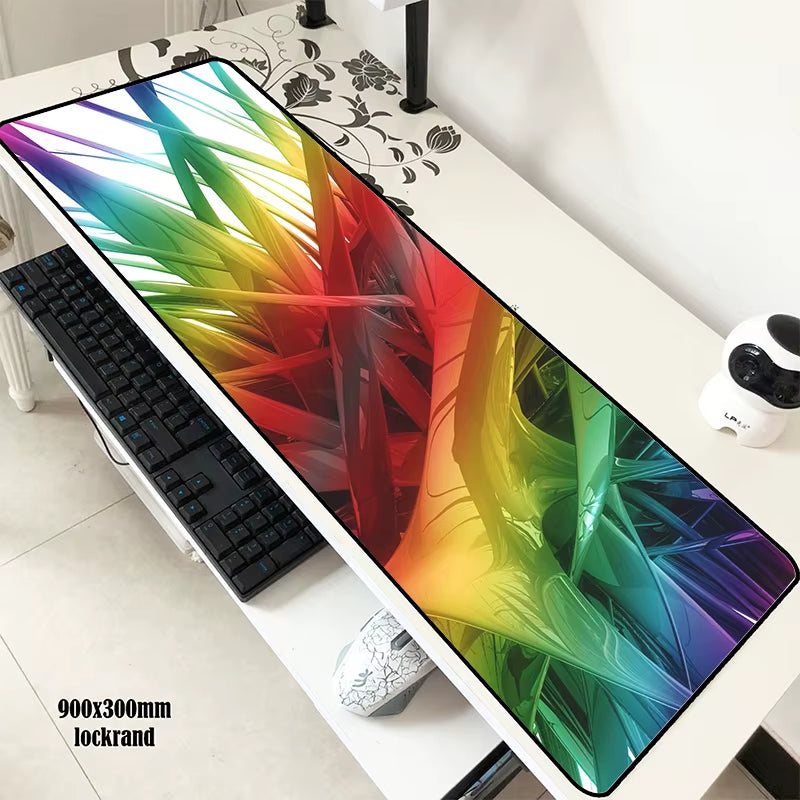 Abstract Red Mousepad Gamer 900X300X3Mm Gaming Mouse Pad Best Notebook Pc Accessories Christmas Gifts Padmouse Ergonomic Mats